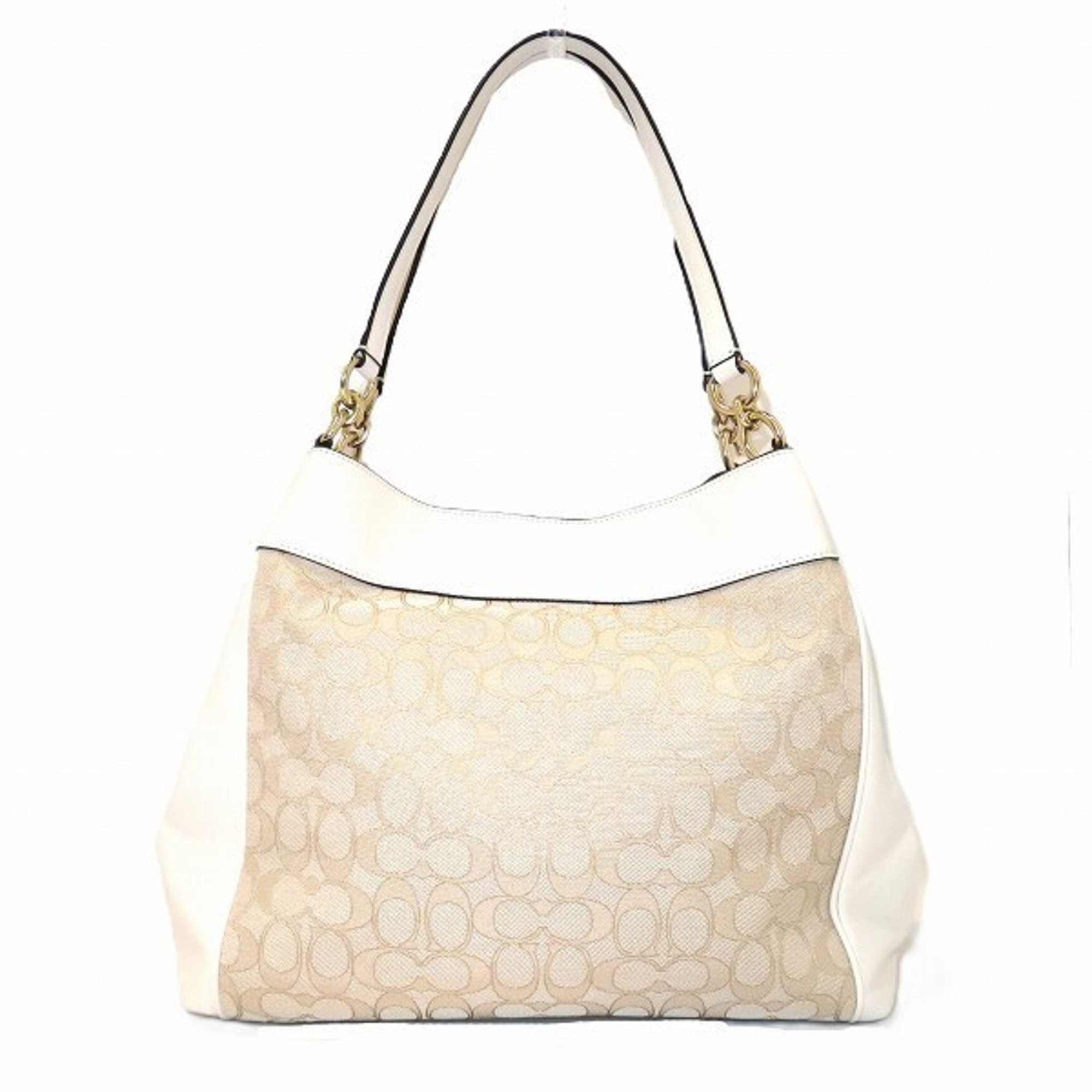 Coach COACH Signature F27579 White Bag Tote Women's