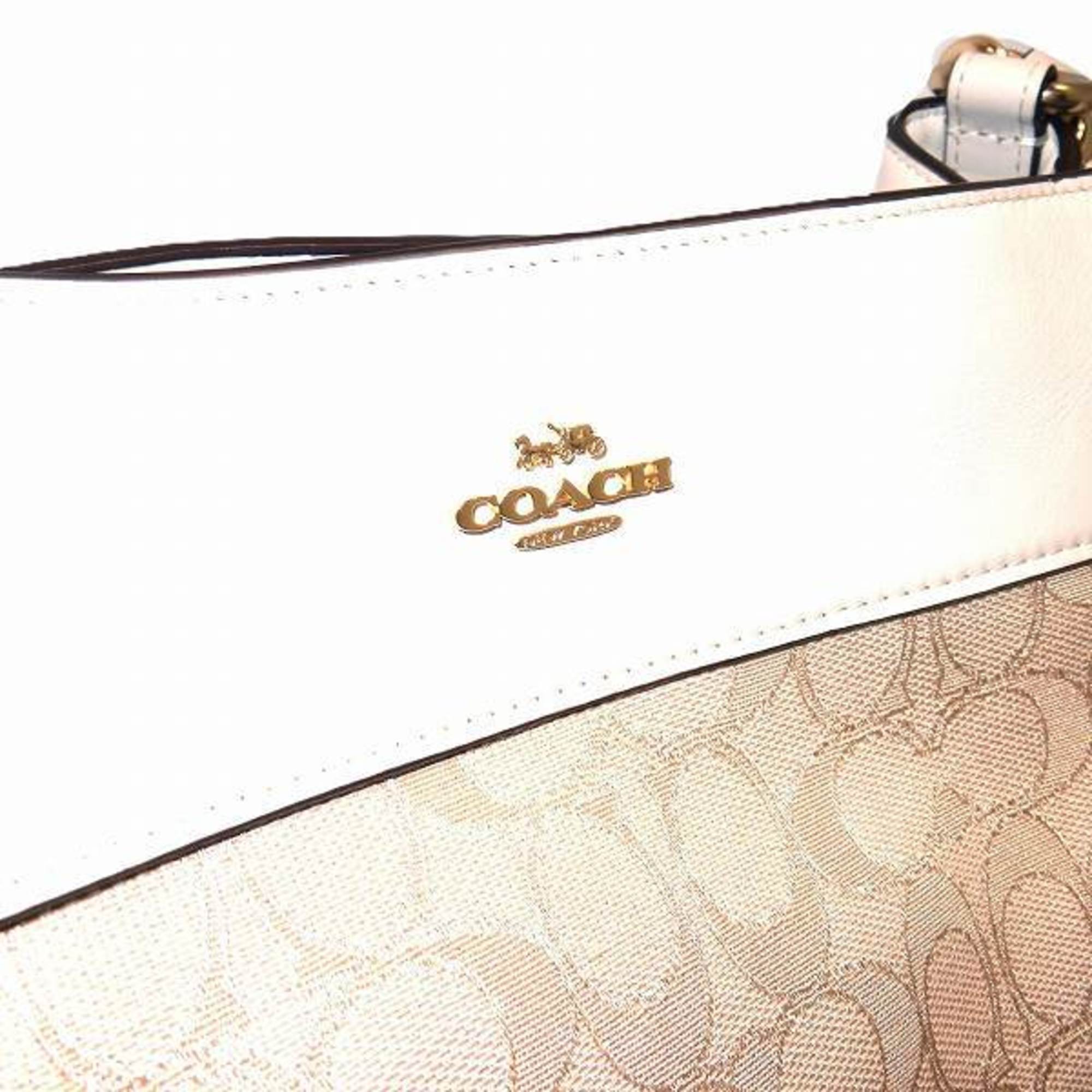 Coach COACH Signature F27579 White Bag Tote Women's