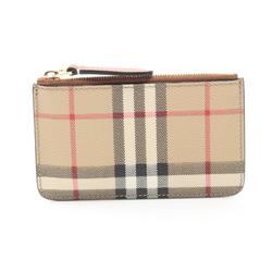 Burberry Check Wallet/Coin Case Wallet Coated Canvas Leather Women's Beige Multicolor 8094428