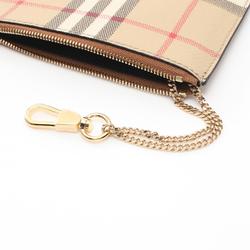 Burberry Check Wallet/Coin Case Wallet Coated Canvas Leather Women's Beige Multicolor 8094428