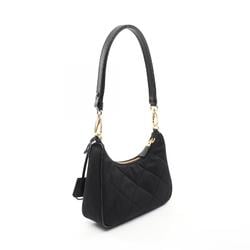 PRADA TESSUTO IMPUNTU Re-Edition 1995 Chain Re-Nylon Shoulder Bag Nylon Saffiano Leather Women's Black 1BC2042AOSF0002