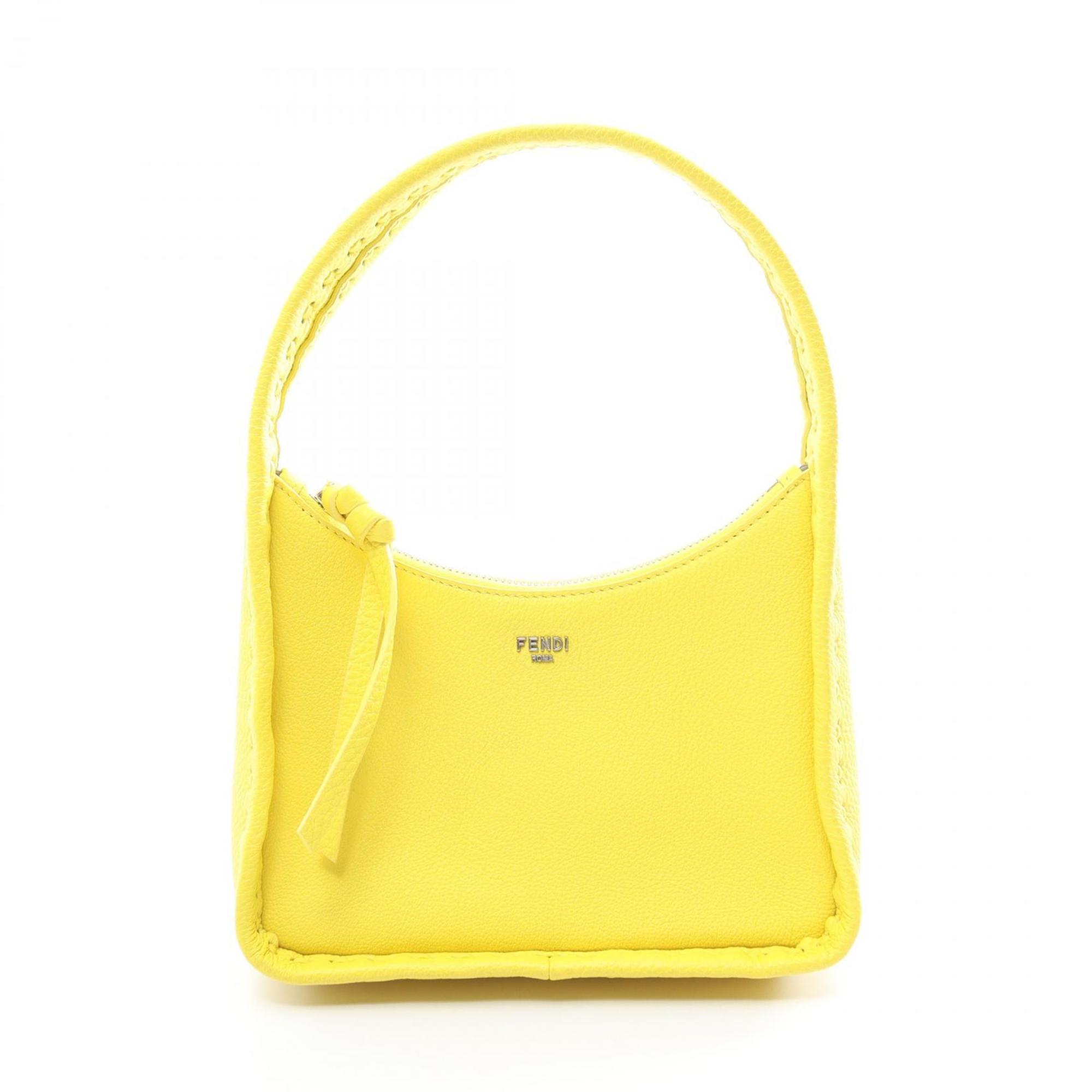 FENDI Small Fendessence Handbag Bag Leather Women's Yellow 8BS094