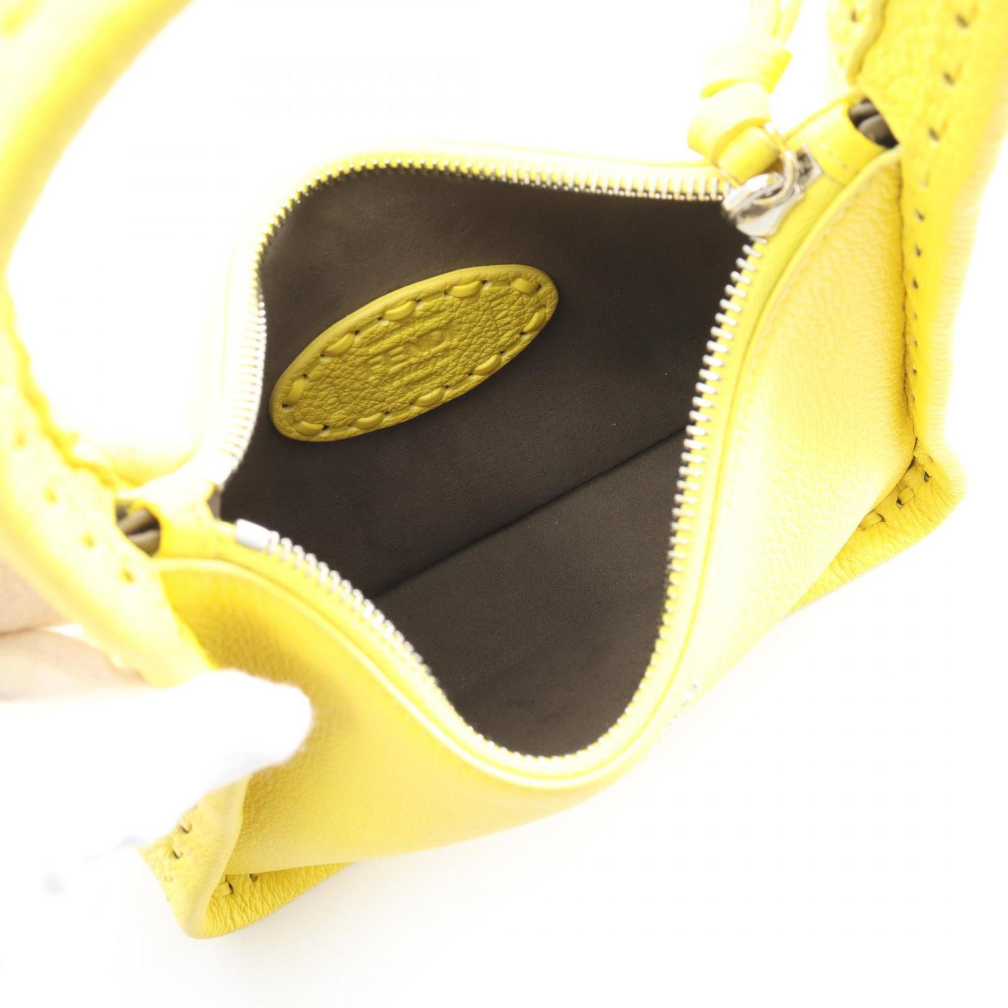 FENDI Small Fendessence Handbag Bag Leather Women's Yellow 8BS094