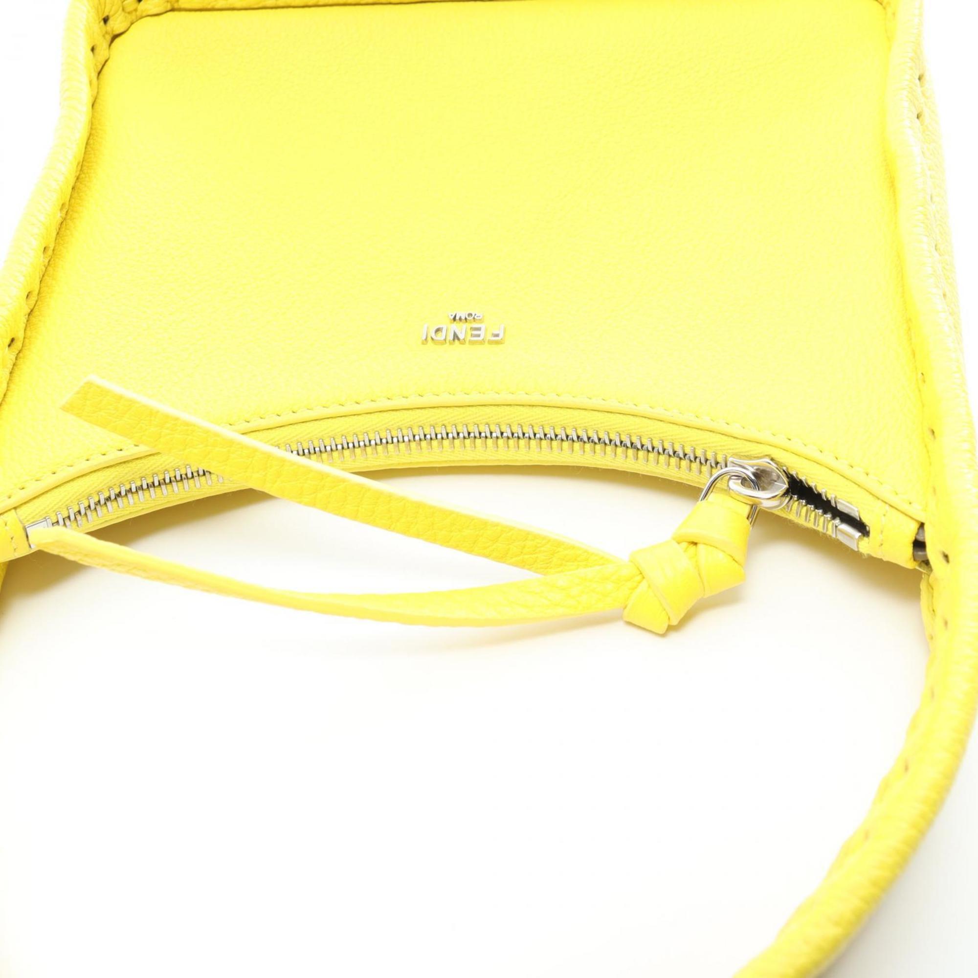 FENDI Small Fendessence Handbag Bag Leather Women's Yellow 8BS094