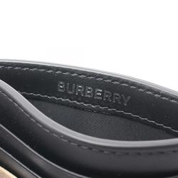 Burberry Check Business Card Holder/Card Case Coated Canvas Leather Men's Beige Black Multicolor 8084170