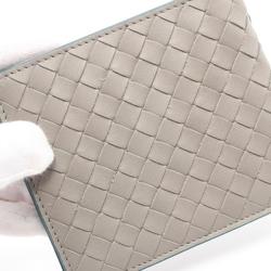 BOTTEGA VENETA Intrecciato Bi-fold Wallet Leather Men's Grey