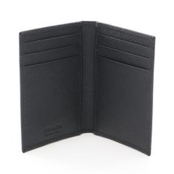 PRADA SAFFIANO TRIANG Business Card Holder/Card Case Saffiano Leather Men's Black 2MC101QHHF0002