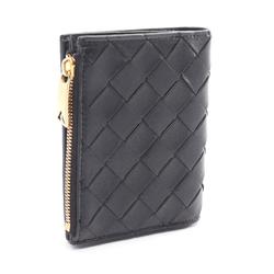 BOTTEGA VENETA Intrecciato Bi-fold Wallet Leather Women's Black 707601VCPP38425