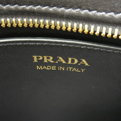 PRADA Shoulder Bag, Saffiano Leather, Women's, Grey, Black, 1BH043