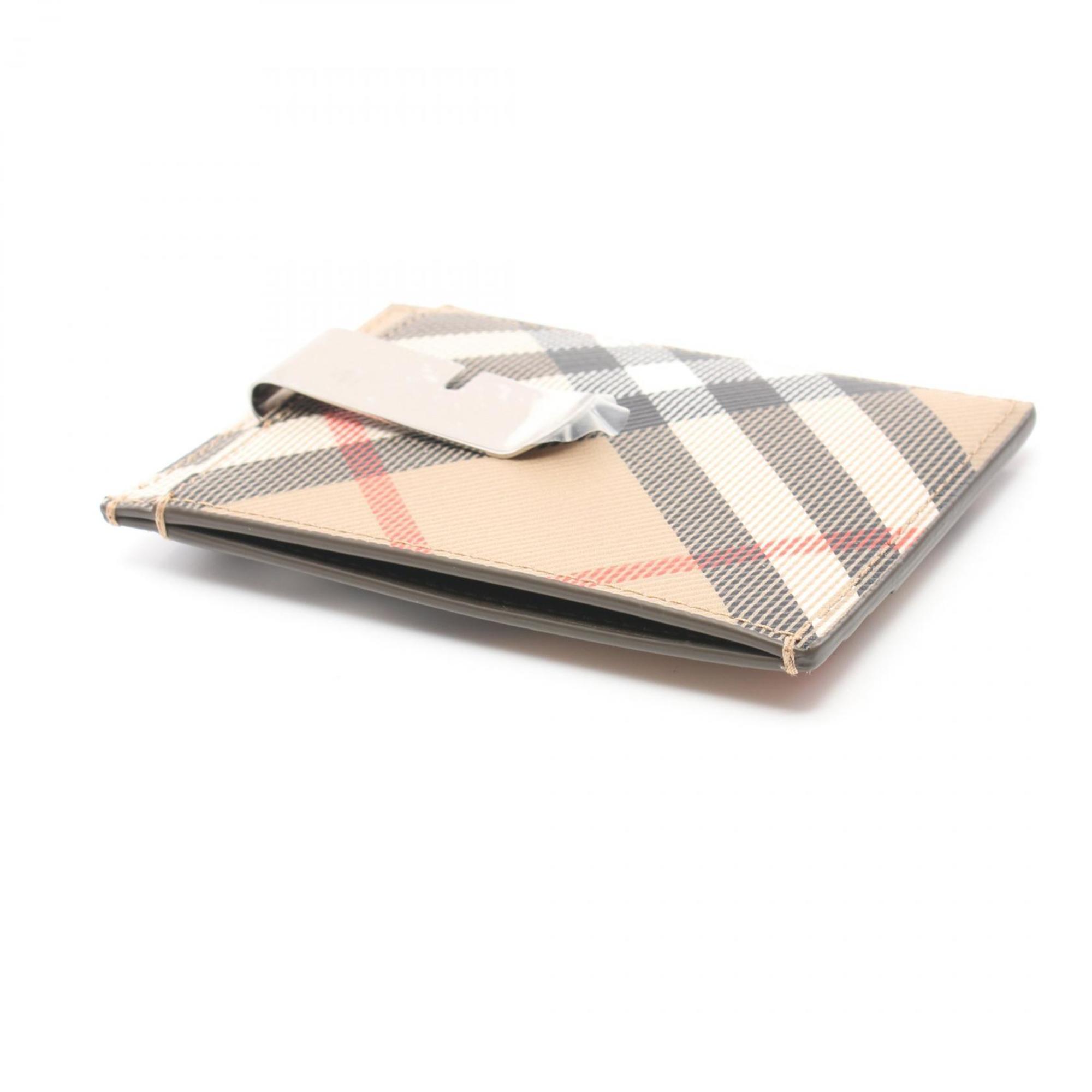 Burberry BURBERRY Business Card Holder/Card Case Coated Canvas Women's Beige Multicolor 8091910