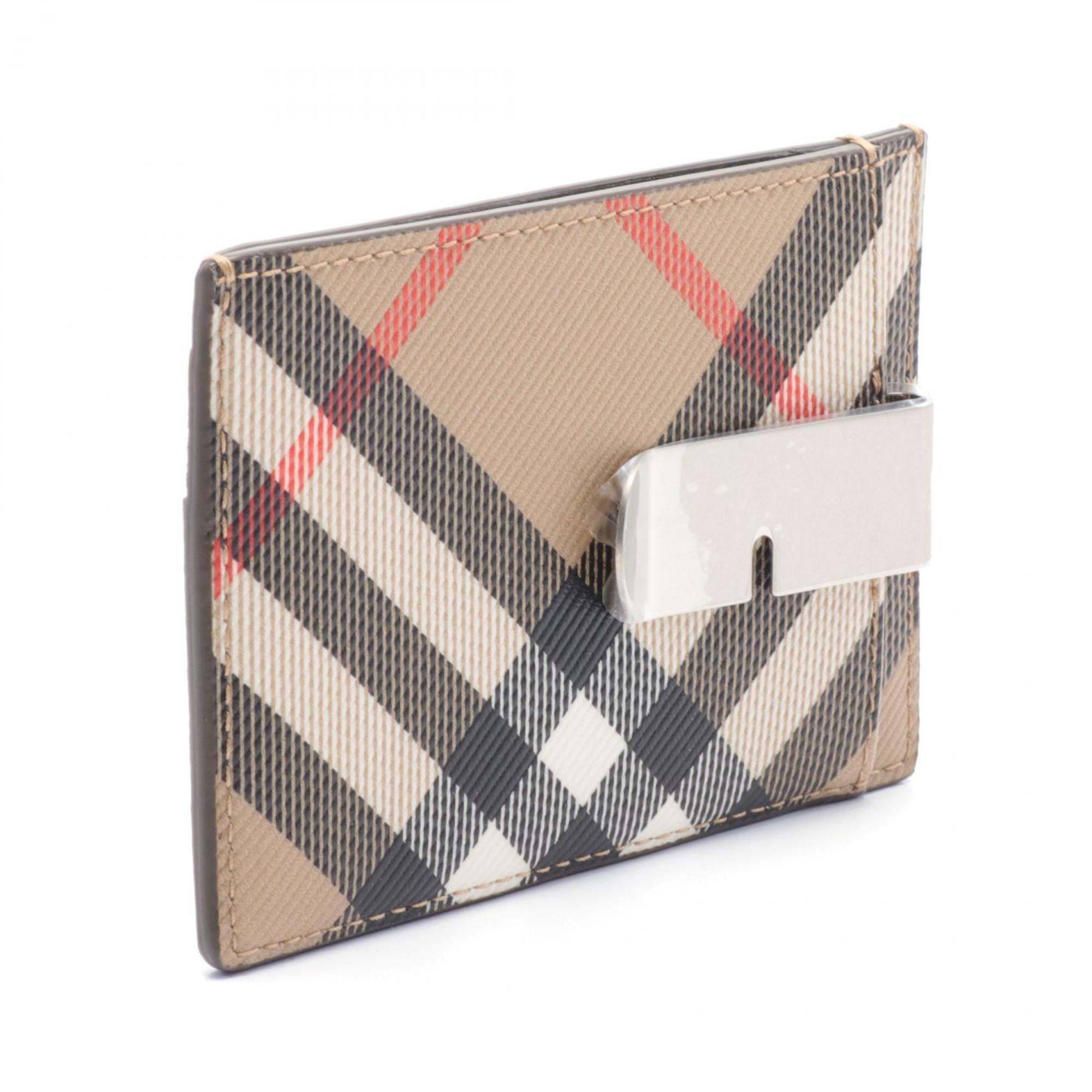 Burberry BURBERRY Business Card Holder/Card Case Coated Canvas Men's Women's Beige Multicolor 8091910