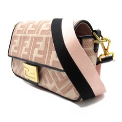 FENDI Mamma Bucket Shoulder Bag Leather Canvas Women's Pink Beige Black 8BR600