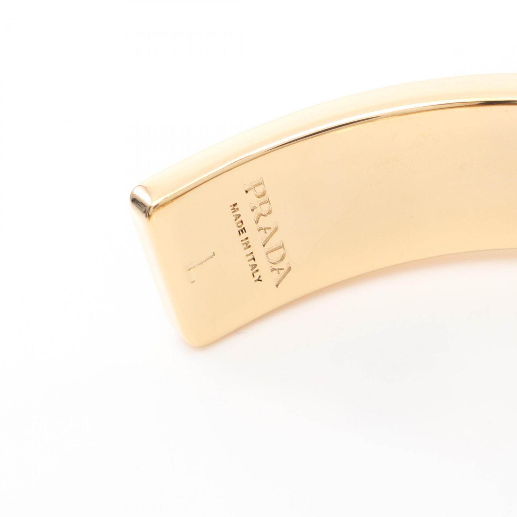 PRADA Triangle Bangle GP (Gold Plated) Enamel Women's Black Gold 1IB4402BA6F0J05