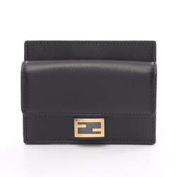 FENDI Baguette Business Card Holder/Card Case Leather Women's Black 8M0423AAJDF0KUR