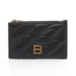 BALENCIAGA Crush Business Card Holder/Card Case Leather Men's Black 766465210J11000