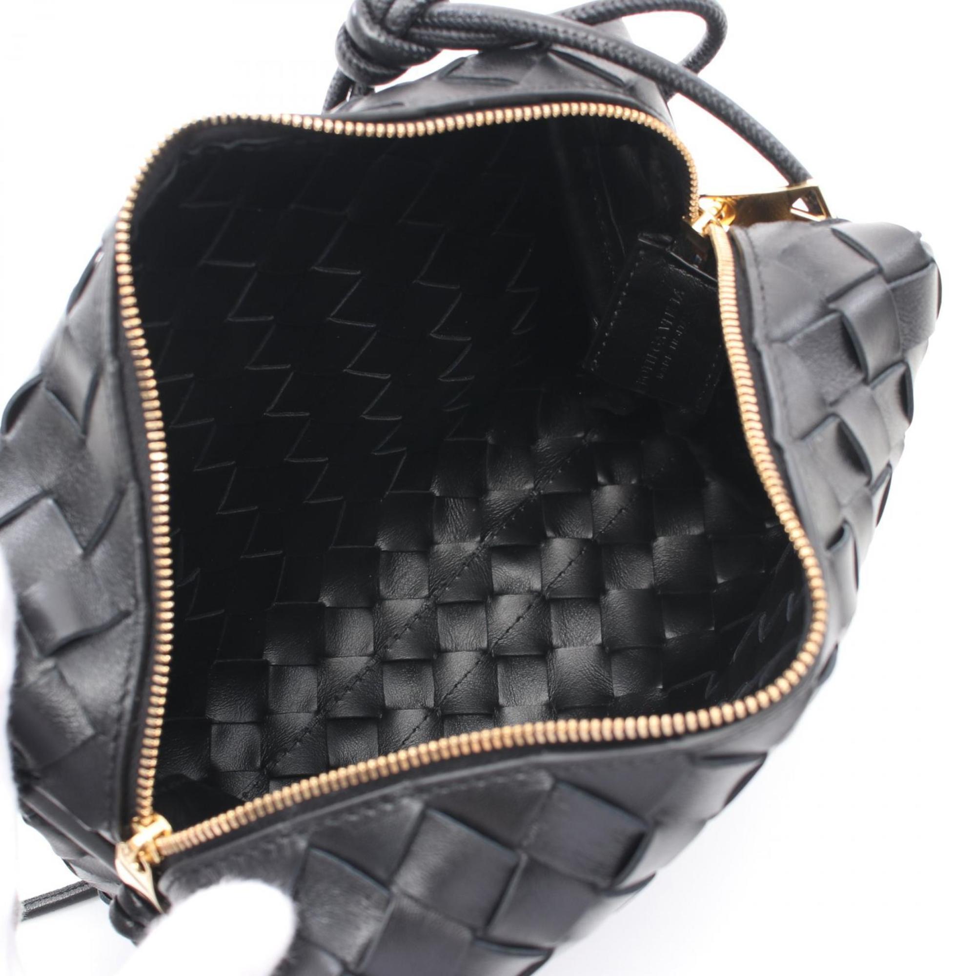 BOTTEGA VENETA Intrecciato Small Camera Bag Shoulder Leather Women's Black 723548V1G118425