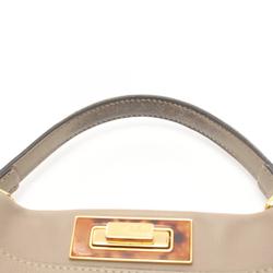 FENDI Peekaboo Regular Selleria Handbag Bag Leather Women's Beige 8BN290