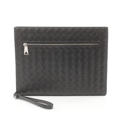 BOTTEGA VENETA Intrecciato Second Bag Clutch Leather Men's Black 732638V2E418803