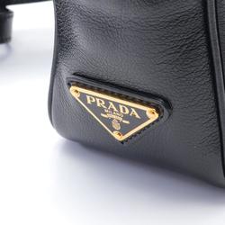 PRADA GLACE'CALF Shoulder Bag Leather Women's Black 1BH089