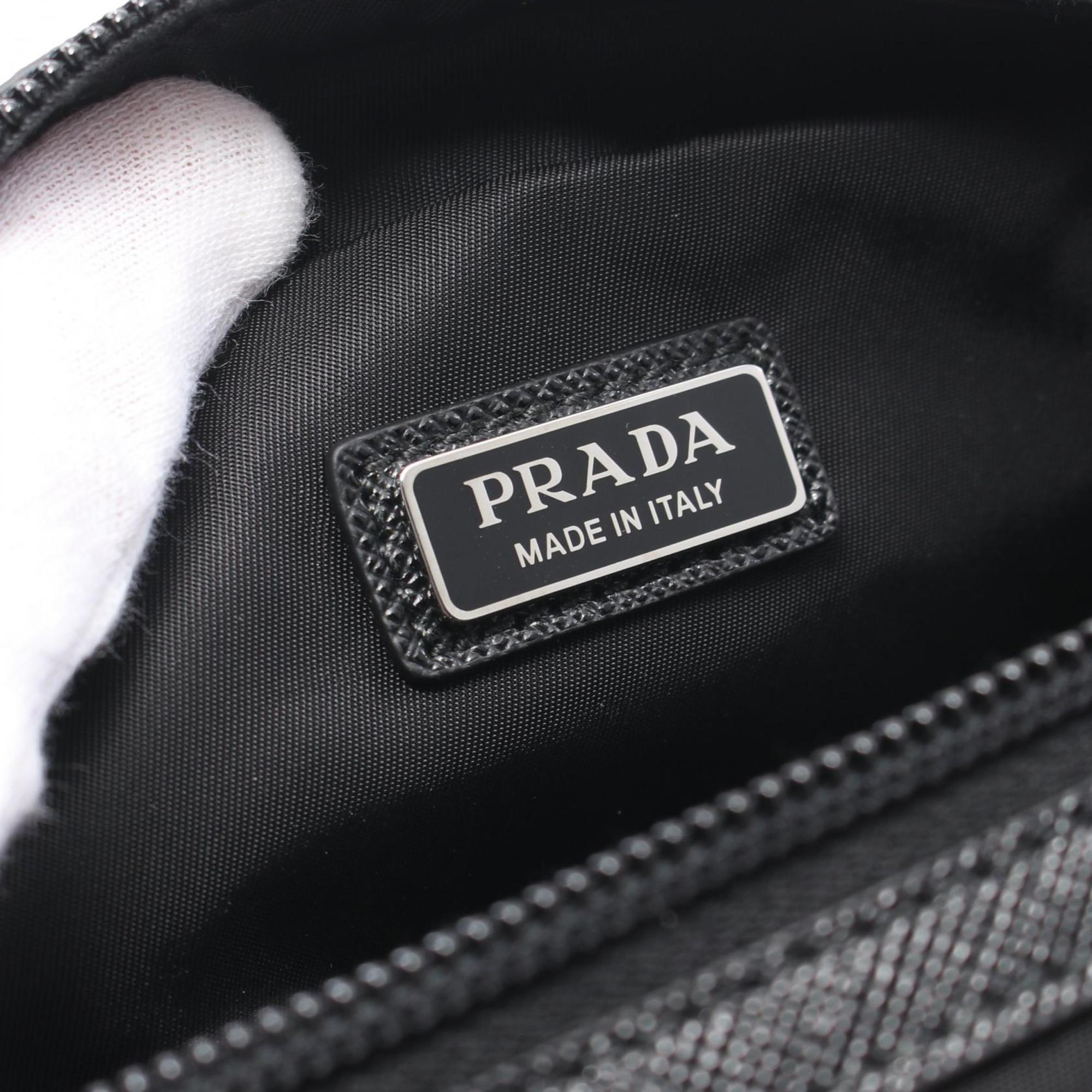 PRADA Triangle Pouch Bag Nylon Men's Women's Black 2NA0452DMHF0002