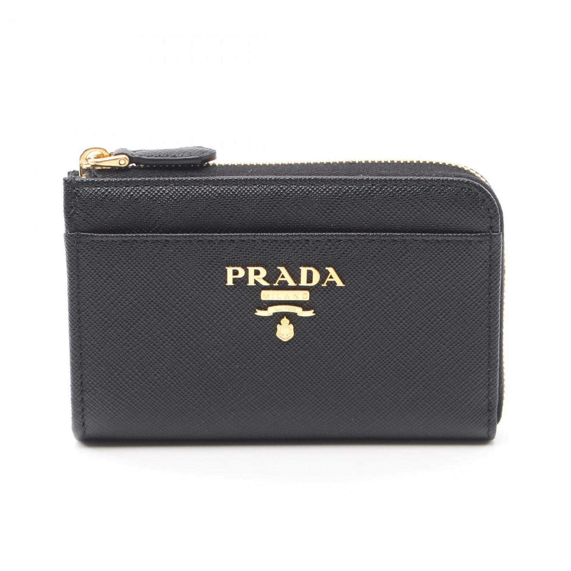 PRADA Wallet/Coin Case Wallet Saffiano Leather Women's Black 1PP122QWAF0002