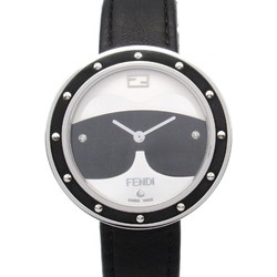 FENDI My Way Carlito Watch Stainless Steel Leather Strap Women's Black Silver F363021611D1