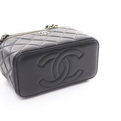 CHANEL Matelasse Shoulder Bag, Lambskin, Women's, Black, AP2199