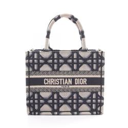 Christian Dior Dior BO TOTE Book Tote Small Bag Canvas Women's Navy Beige