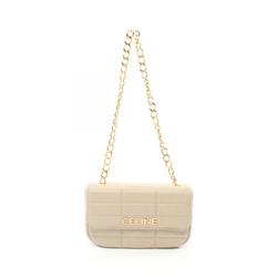 CELINE Monochrome Shoulder Bag Leather Women's Beige 111273EPZ02TR