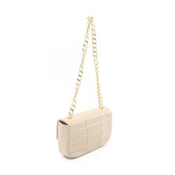 CELINE Monochrome Shoulder Bag Leather Women's Beige 111273EPZ02TR