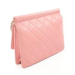 CHANEL Matelasse Shoulder Bag Leather Women's Pink