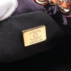 CHANEL Coco Mark Rucksack Backpack Bag Canvas Women's Navy Multicolor AS4810