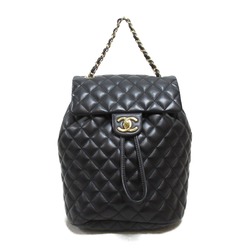 CHANEL Matelasse Backpack, Bag, Lambskin, Women's, Black