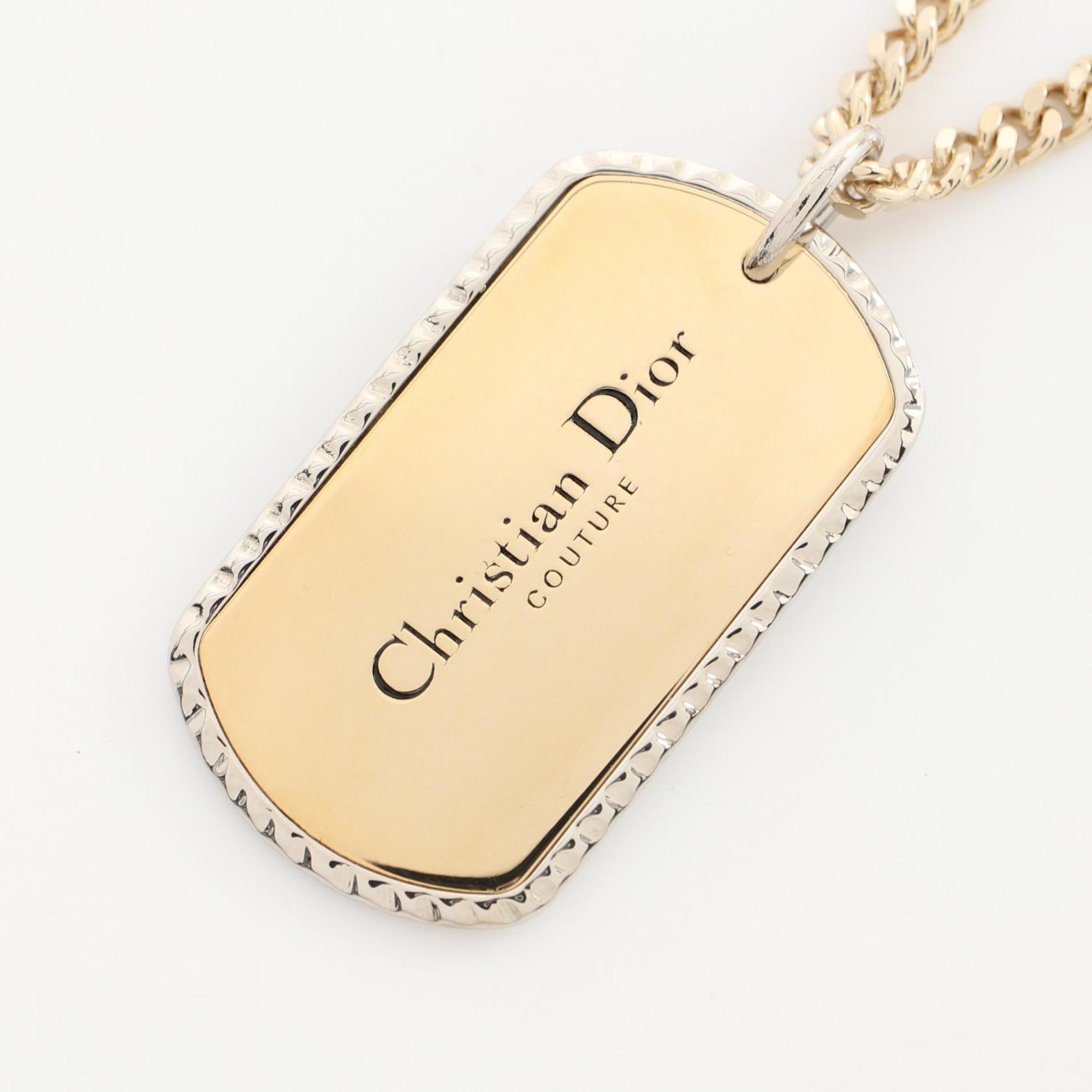 Christian Dior Dior Necklace GP (Gold Plated) Stainless Steel Men's Gold Silver N2504HOMMT300