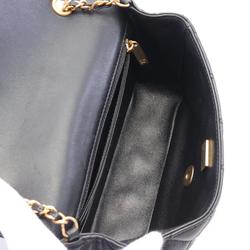 CHANEL Matelasse Shoulder Bag Leather Women's Black