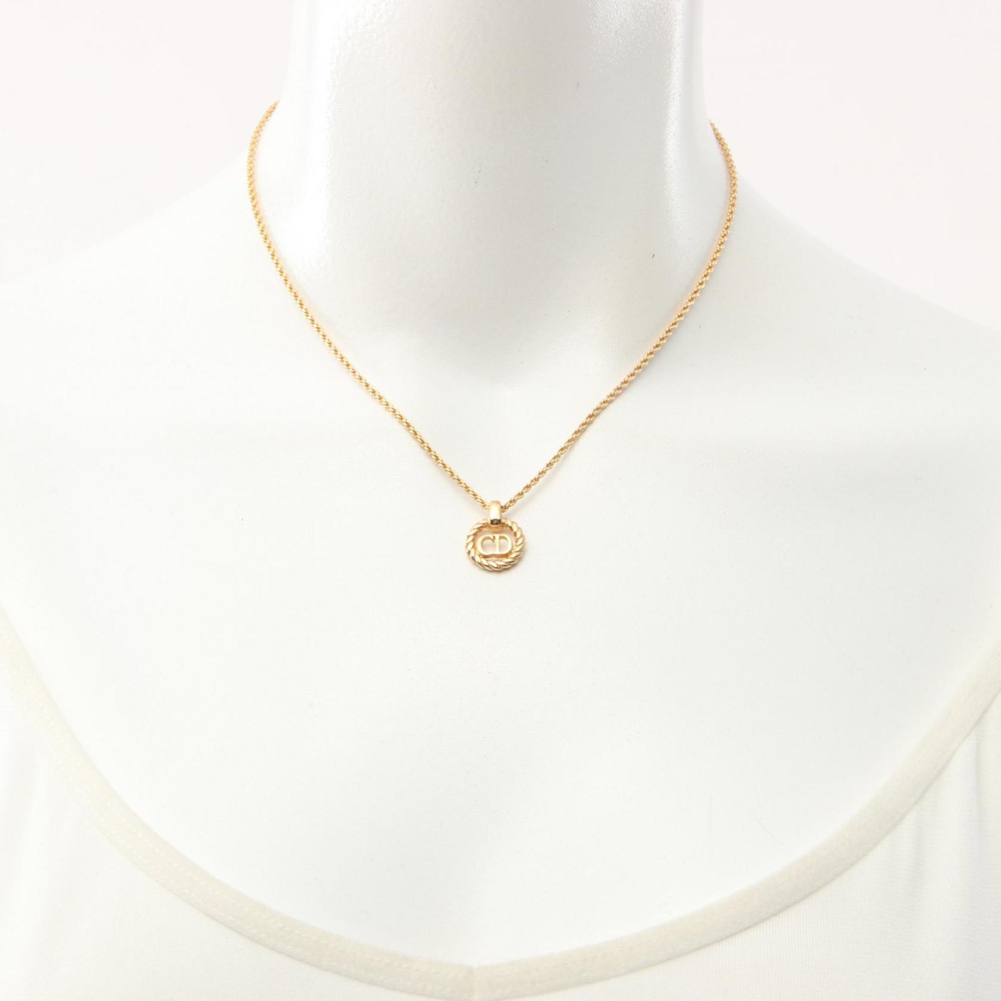 Christian Dior Dior CD Necklace GP (Gold Plated) Women's Gold