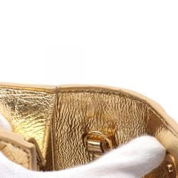 BOTTEGA VENETA Intrecciato Shoulder Bag, Leather, Women's, Gold