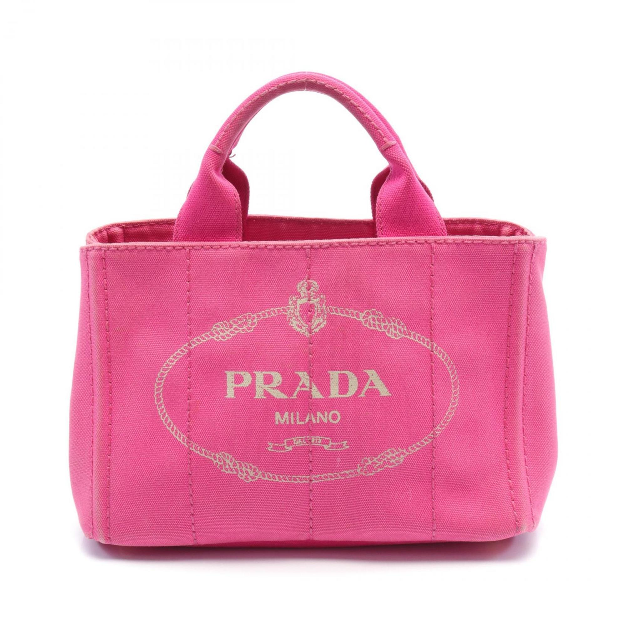 PRADA CANAPA Tote Bag Canvas Women's Pink B2439G