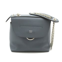 FENDI Back to School 2-way shoulder bag, leather, women's, grey, blue-grey, 8BZ041