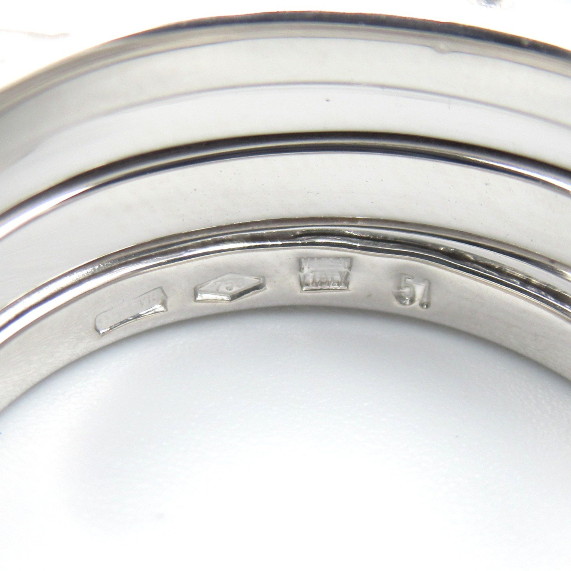 BVLGARI B-zero1 Ring, K18WG (White Gold), Men's, Women's, Silver