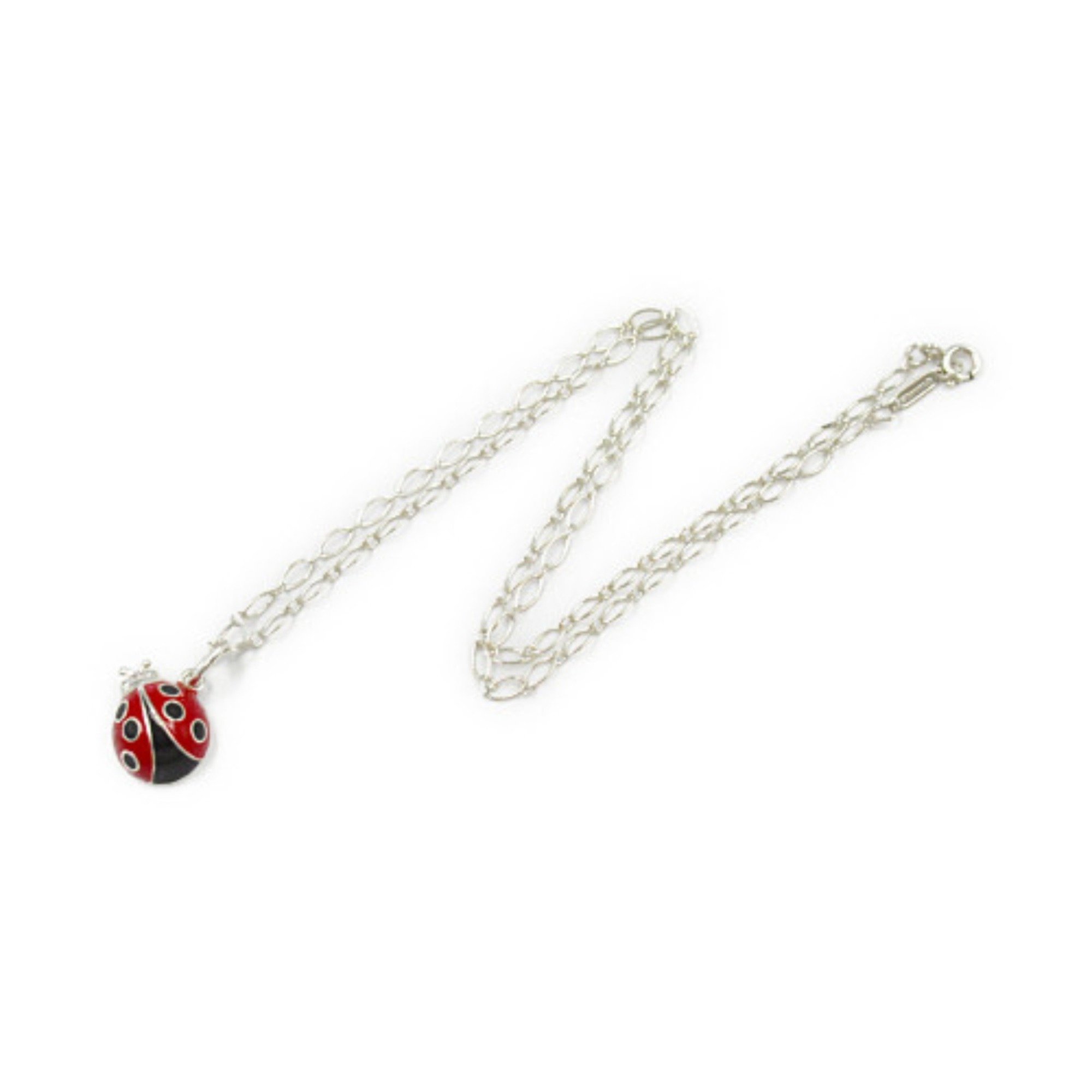 Tiffany & Co. Ladybug Necklace, Silver 925, Women's, Red,