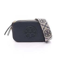 Tory Burch Mirror Crossbody Shoulder Bag Leather Women's Navy 150153405