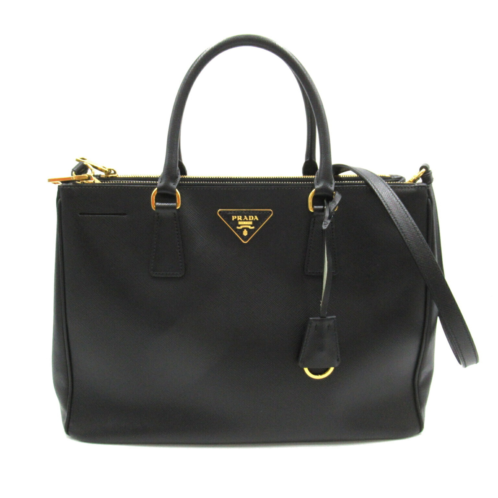 PRADA 2-Way Tote Bag, Saffiano Leather, Women's, Black, 1BA274