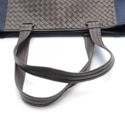 BOTTEGA VENETA Intrecciato Tote Bag Leather Nylon Men's Brown Navy 452662