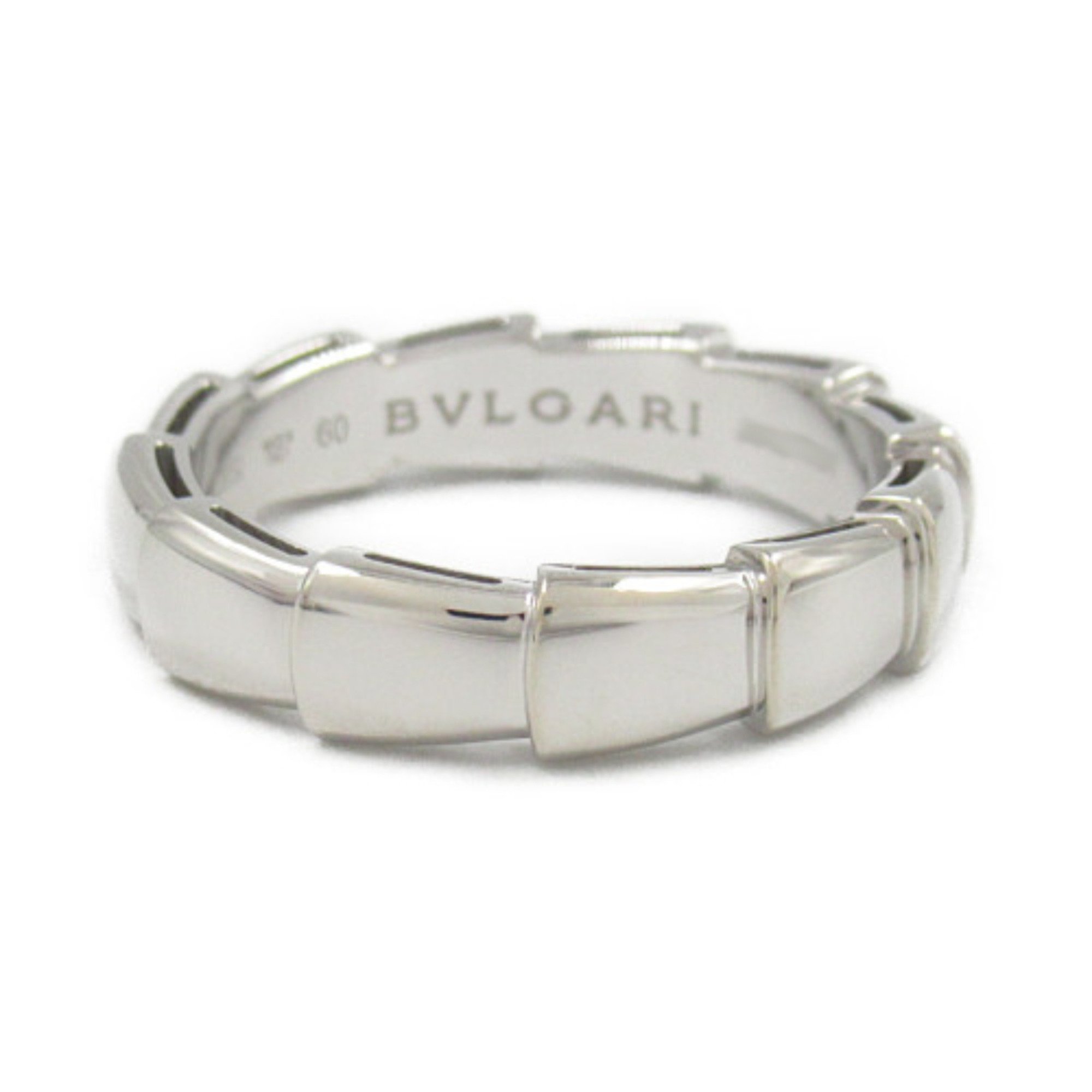 BVLGARI Serpenti Viper Ring, K18WG (White Gold), Men's, Women's, Silver