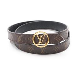 LOUIS VUITTON LV Circle 20mm Belt Clothing Coated Canvas Leather Women's Brown Black M0567