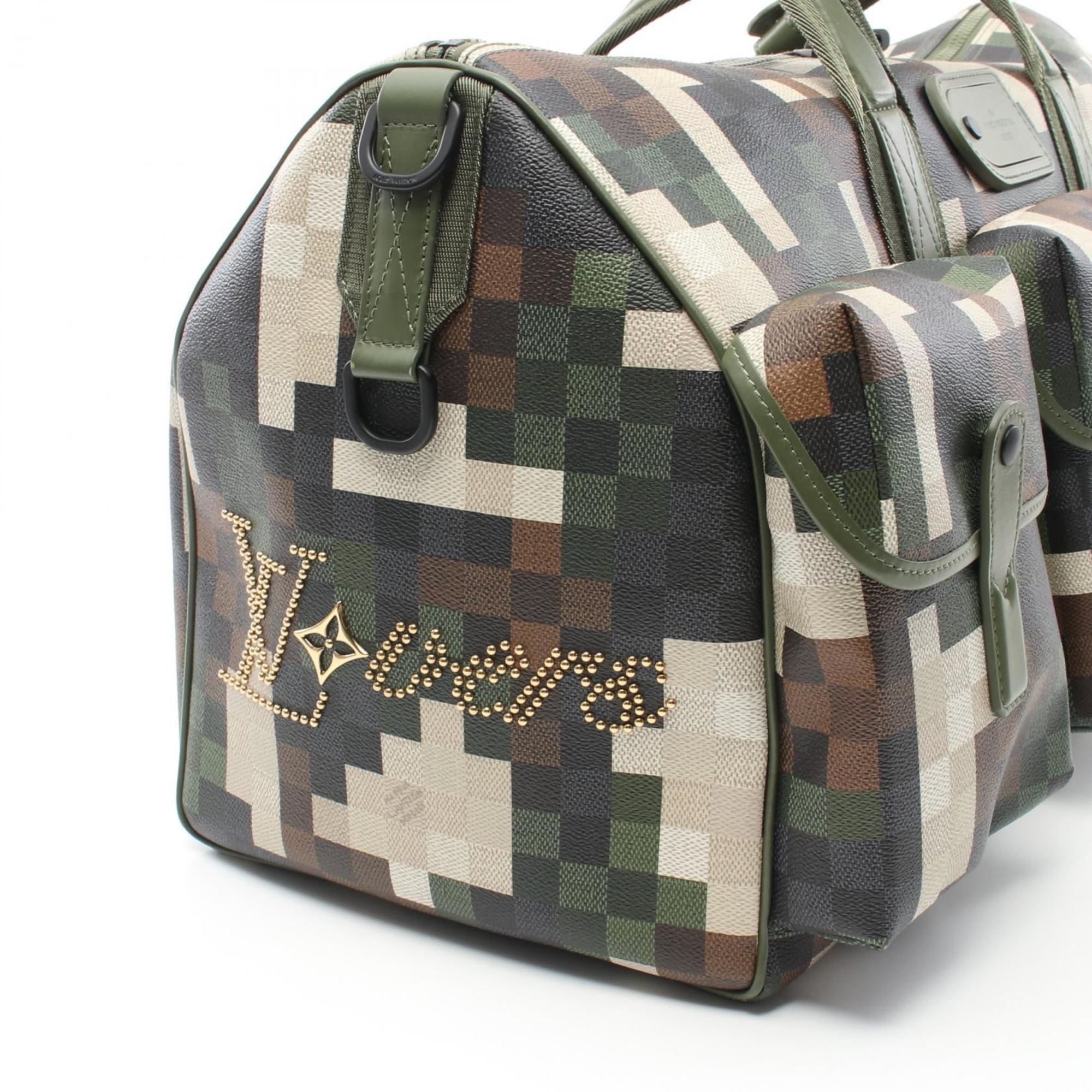 Louis Vuitton LOUIS VUITTON Keepall 55 Pharrell Model Boston Bag Coated Canvas Men's Khaki Multicolor M24454