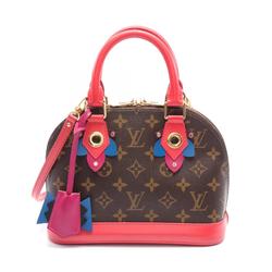 Louis Vuitton Alma BB Monogram Totem Flamingo Handbag Bag Coated Canvas Leather Women's Brown Multicolor M41659