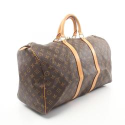 Louis Vuitton Keepall 50 Boston Bag, Coated Canvas, Leather, Monogram, Men's, Women's, Brown, M41426