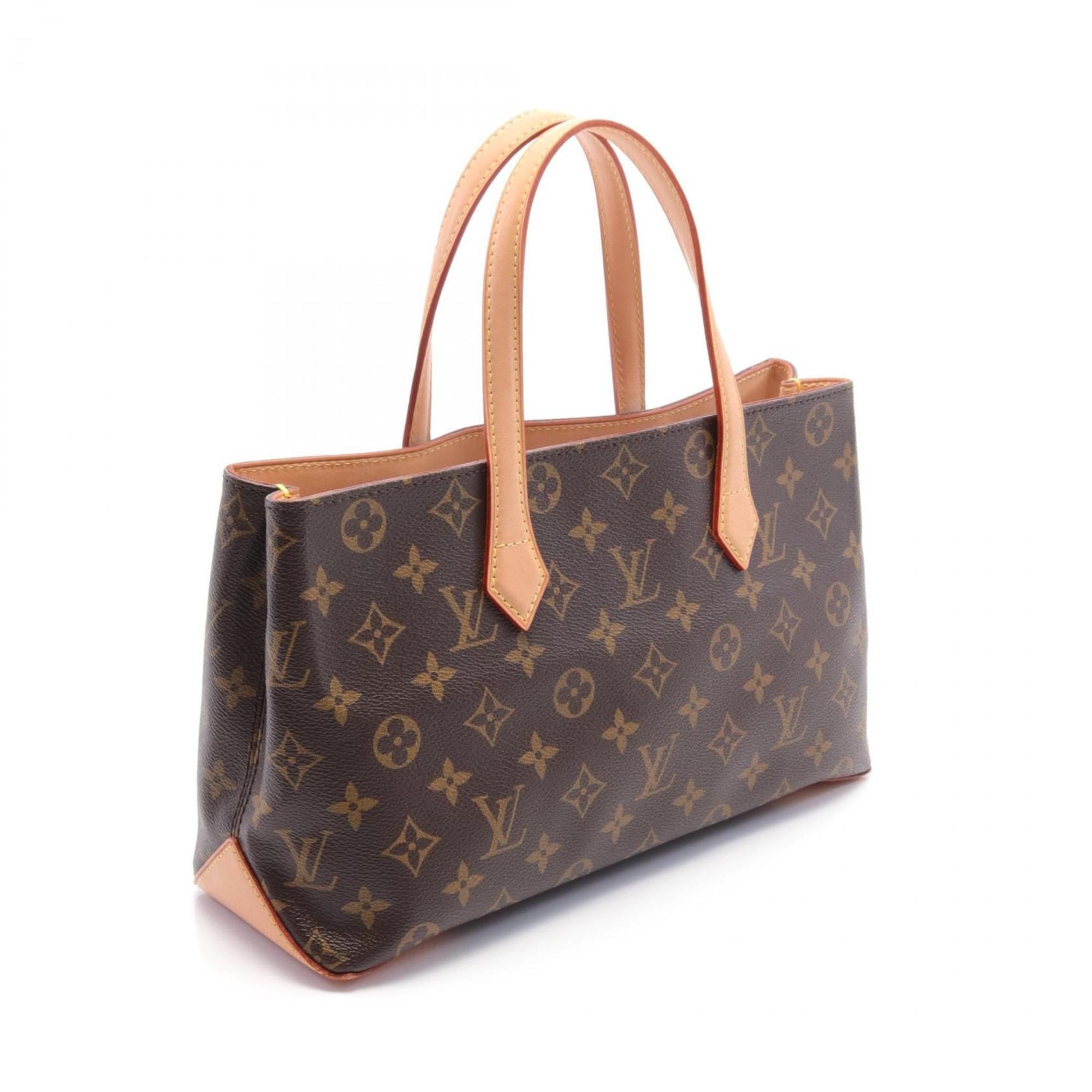 LOUIS VUITTON Wilshire PM Monogram Handbag Bag Coated Canvas Leather Women's Brown M45643